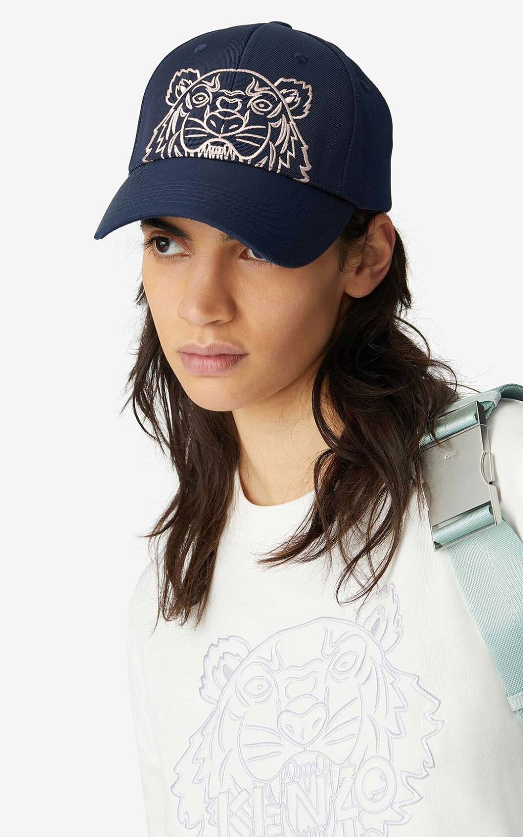 Casquette Kenzo Femme Toile Kampus Tiger Bleu YOVKN-3018